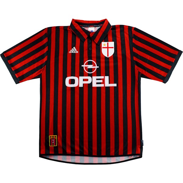 Authentic Camiseta AC Milan 1ª Retro 1999-2000 Rojo